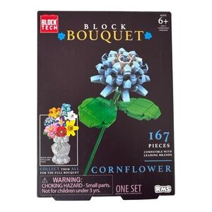 Block Tech Block Bouquet – Cornflower (167 Pieces) – Compatible with Major Brand